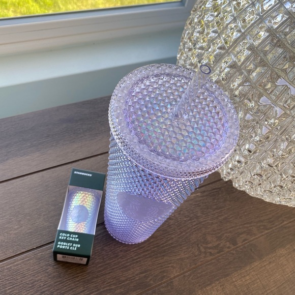 Unicorn Starbucks Iridescent Bling Studded Starbucks Venti Tumbler & Key Chain - Picture 13 of 13